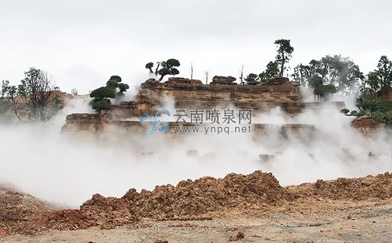 冷雾工程案例展示—建水五龙湖公园假山冷雾项